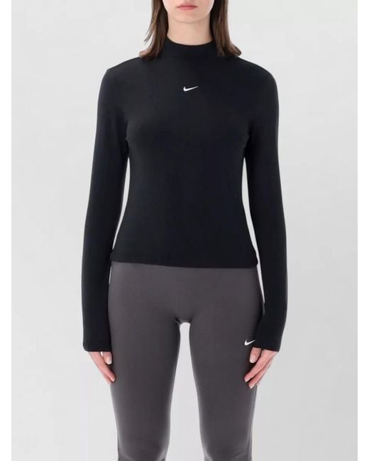 Nike Blue Mock Neck Long-Sleeve T-Shirt