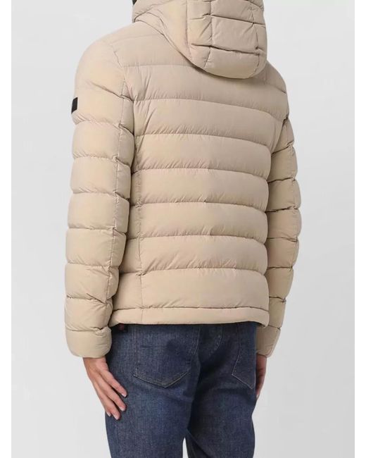 Peuterey Natural Hooded Quilted Jacket Elasticated Cuffs Pockets for men