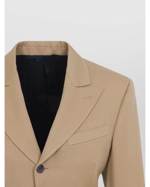 Céline Natural Single Breasted Tailored Jacket Notch Lapel