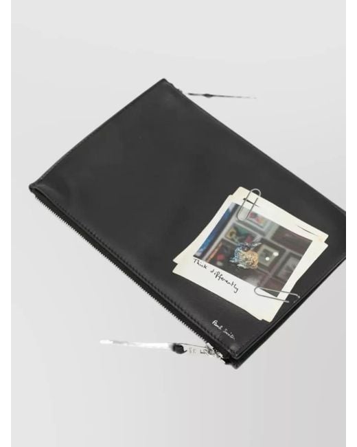 Paul Smith Black Leather Travel Pouch for men