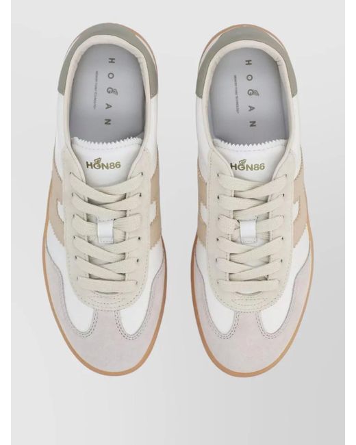 Hogan White Leather Low-Top Sneakers