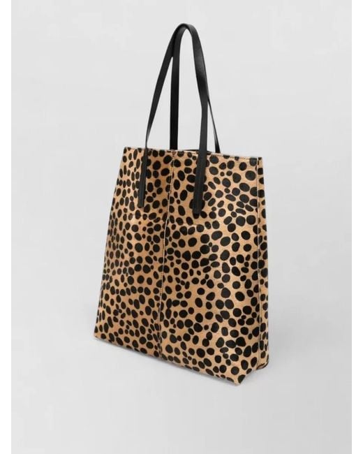 Forte_forte Natural Leather Leopard-Print Tote Bag