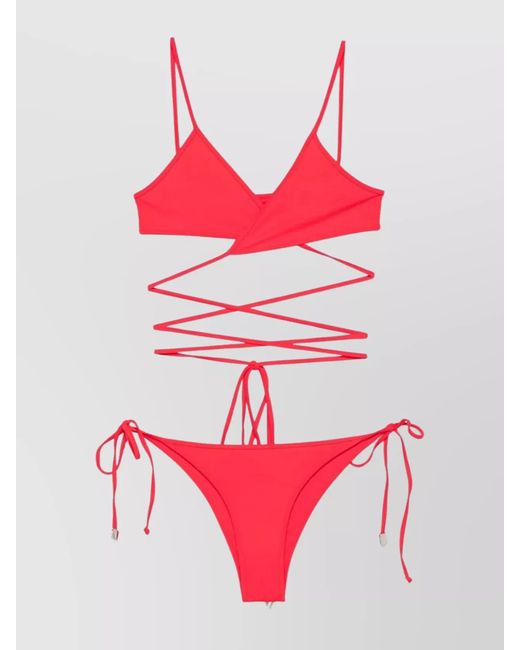 The Attico Red 'Estate Meravigliosa' Bikini