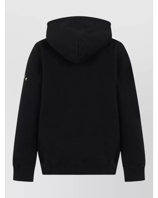 MM6 by Maison Margiela Black Hooded Top Casual Style Long Sleeves