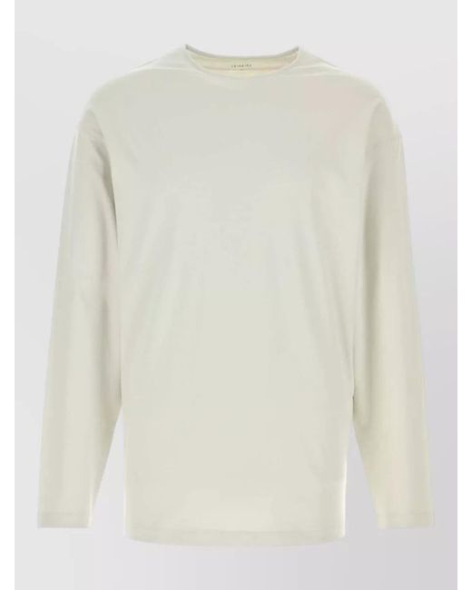 Lemaire White Silk Blend T-Shirt for men