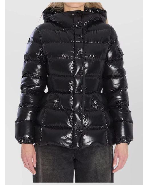 Moncler Black Puffer Jacket Featuring Adjustable Hood