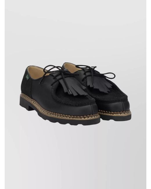 Paraboot Black Leather Derby Shoes for men