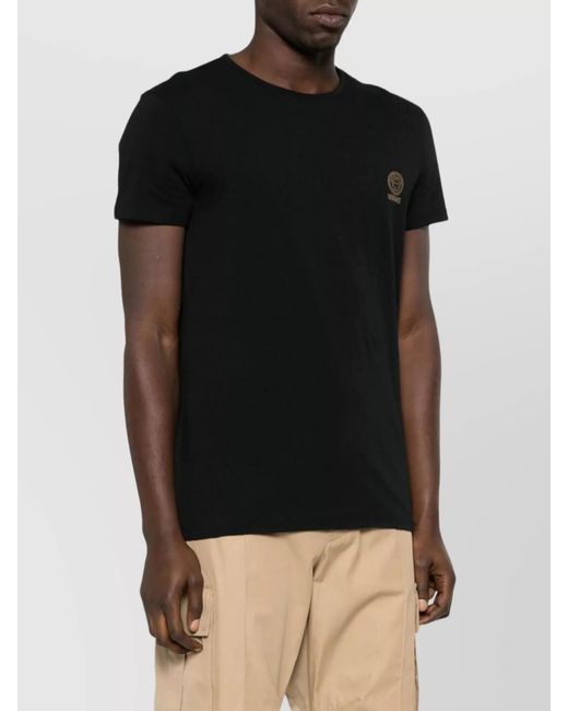 Versace Black Logo-Print Cotton Jersey T-Shirt 2-Pack for men
