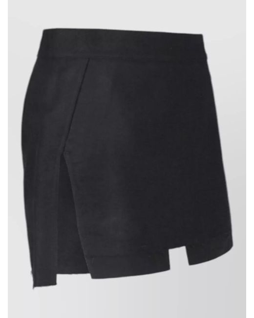 Rick Owens Black Knee Length Midi Tailored High Waist Shorts