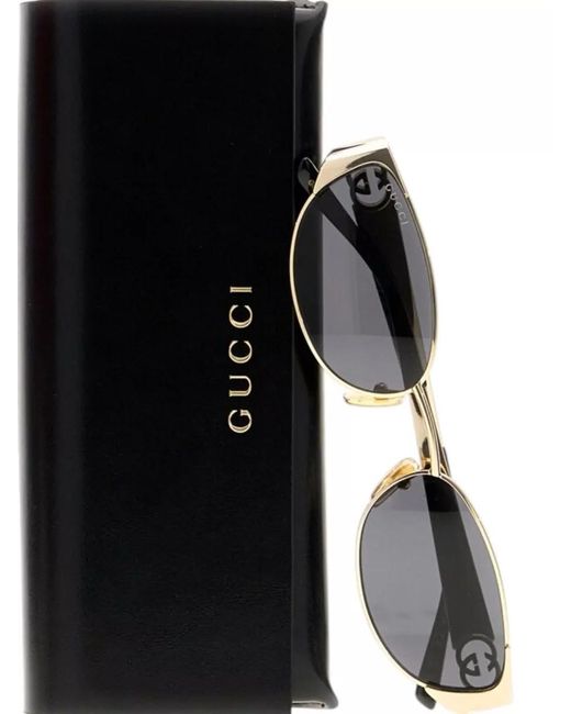 Gucci Gray Metal Sunglasses Slim Arms Nose Pads