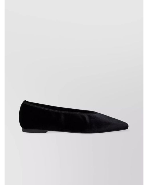 Totême Black Velvet Ballerina Shoes