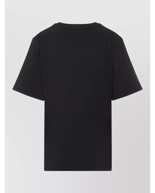 Chloé Black Cotton Oversized Flamingo-Print Logo-Print T-Shirt