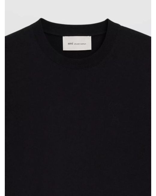 AMI Black Shirt Regular Fit Short Sleeves for men