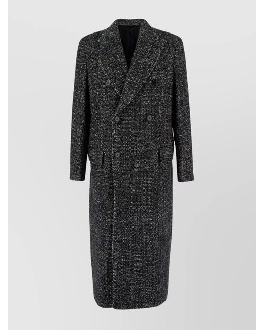 Dolce & Gabbana Black Dolce & Gabbana Double-Breasted Coat for men