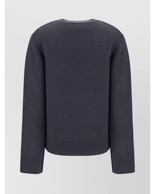 Lisa Yang Blue V-Neck Cardigan With Front Pockets