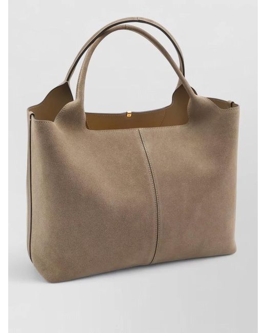 Tod's Brown Di Bag Medium Suede Tote Bag