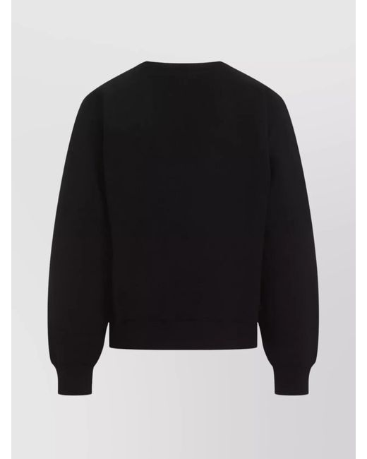 Saint Laurent Black Cotton Oversized Crewneck Sweatshirt for men