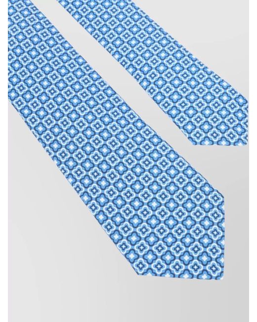 Kiton Blue Slim Tie Geometric Pattern Refined Design for men