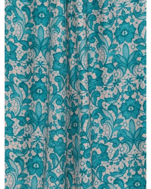 Gianluca Capannolo Blue Antonia Silk Trousers Floral Wide Leg