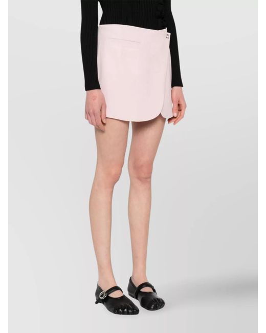Coperni Pink Wool Midi Wrap Skirt