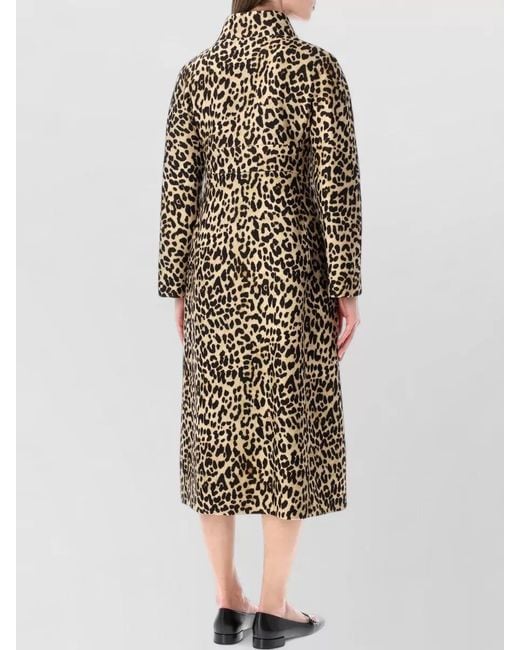 Valentino Garavani Multicolor Animalier Coat Fauve Eclat Belted Design