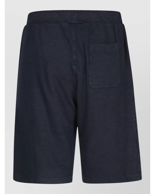 Original Vintage Blue Linen Blend Cotton Shorts Back Pocket for men