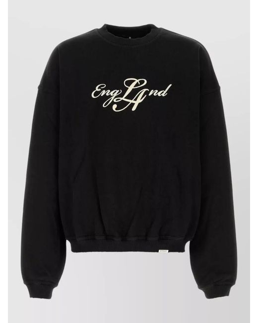Represent Black Cotton Sweatshirt Cuffed Sleeves Structured Hem for men