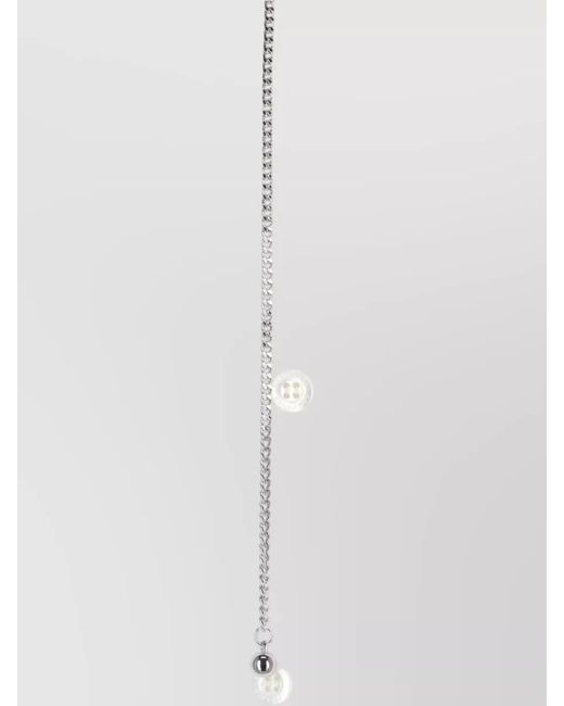 Seafarer White Long Sleeve Top Buttoned Cuffs Chain Detail