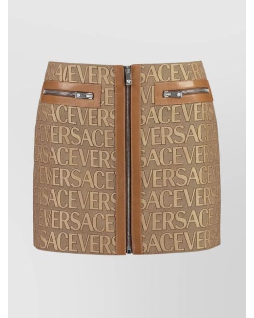 Versace Natural Jacquard Mini Skirt
