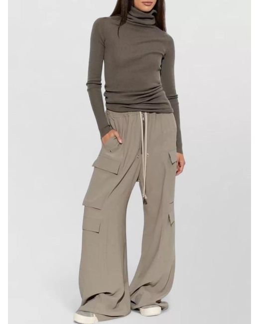 Rick Owens Brown Knit Top Fitted Silhouette Long Sleeves Turtleneck