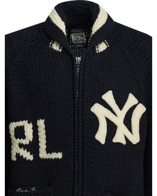 Polo Ralph Lauren Blue X New Yokr Yankees Zip-Up Cardigan for men