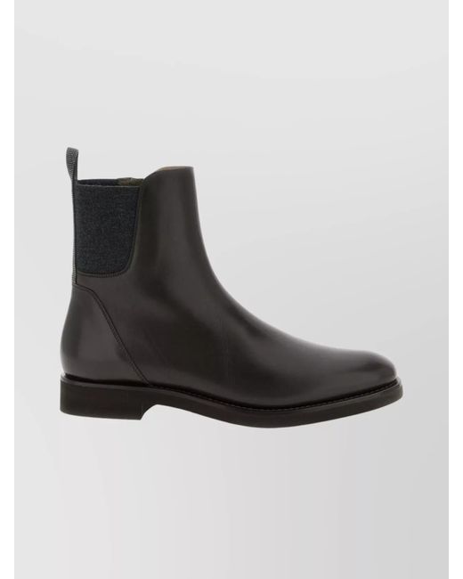 Brunello Cucinelli Stylish Ankle Boots Pull Tab in Black | Lyst UK