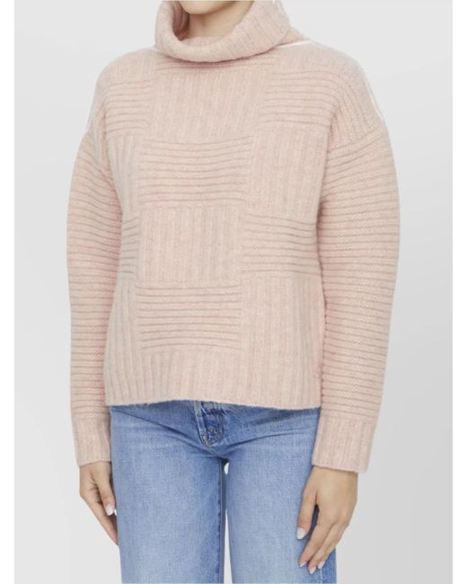Bottega Veneta Blue Ribbed Turtleneck Wool Jumper