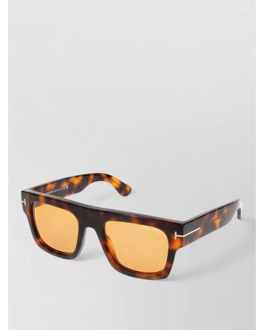 Tom Ford Metallic Sunglasses Ft0711 Square Shape Tinted Lenses