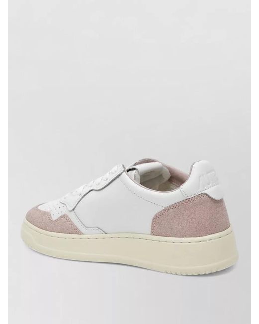 Autry White Low Top Sneakers Perforated Detailing Contrast Panels