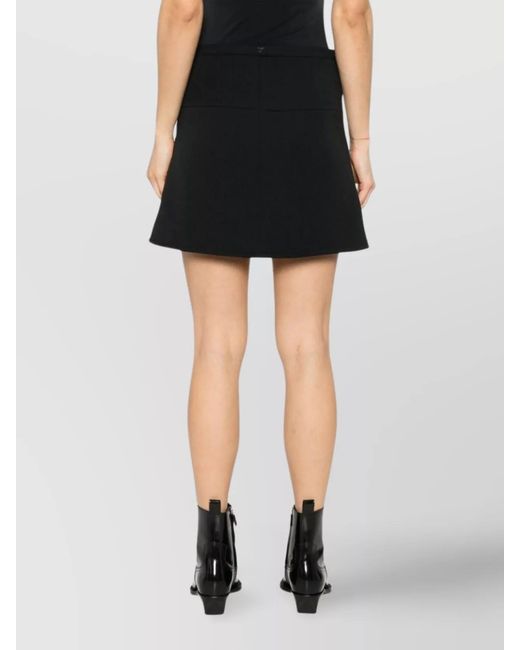 Courreges Black Asymmetric Twill Mini Skirt