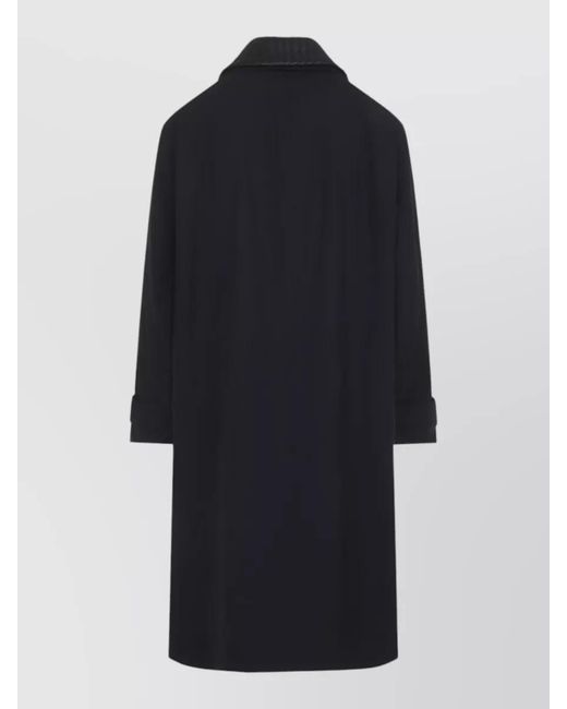 Bottega Veneta Blue Wool Silk Trench Coat for men