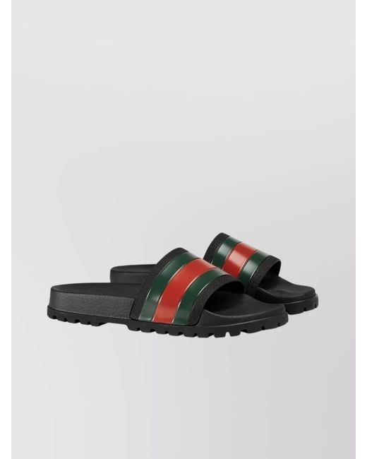Gucci Black Rubber Slide Sandals for men