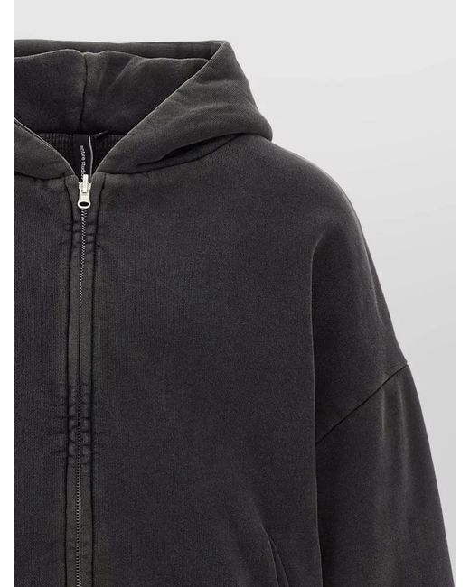 Entire studios Black Thermal Hooded Jacket Ribbed Cuffs Hem