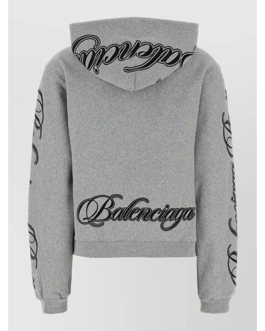 Balenciaga Gray Cotton Hoodie