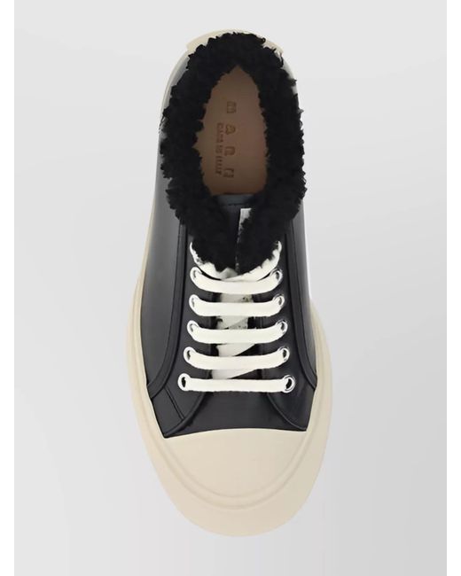 Marni Black Leather Low-Top Sneakers