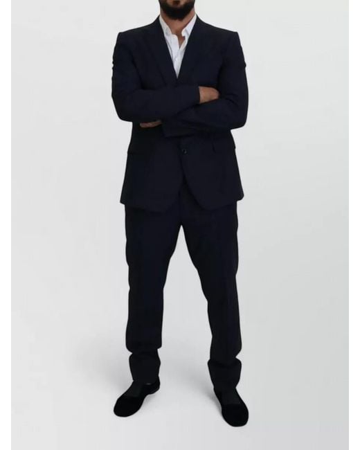 Dolce & Gabbana Blue Single Breasted Two Piece Martini Suit for men