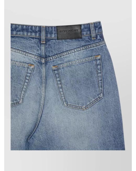 Givenchy Blue High Waist Wide Leg Denim Trousers