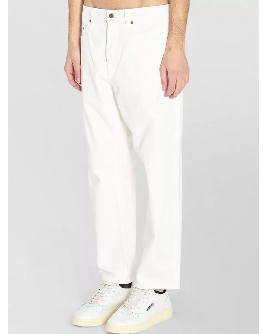 Golden Goose Deluxe Brand White Denim Low-Rise Wide-Leg Jeans for men