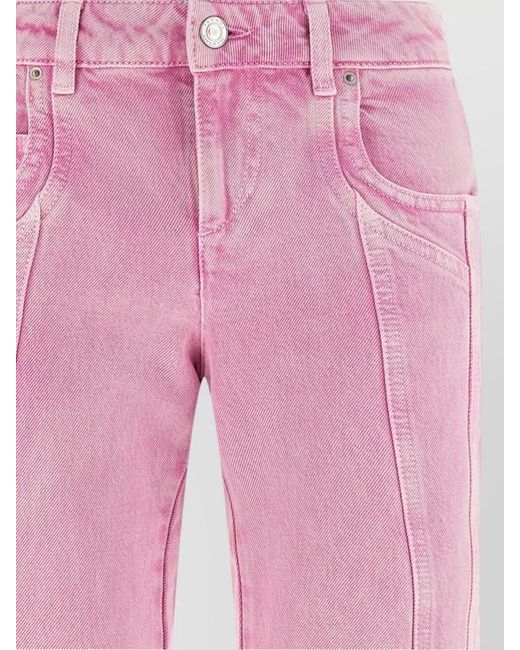 Isabel Marant Pink Denim Straight-Leg Jeans