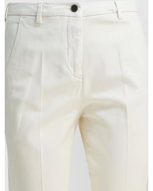 Briglia 1949 White Tailored Trousers Featuring Belt Loops Pockets