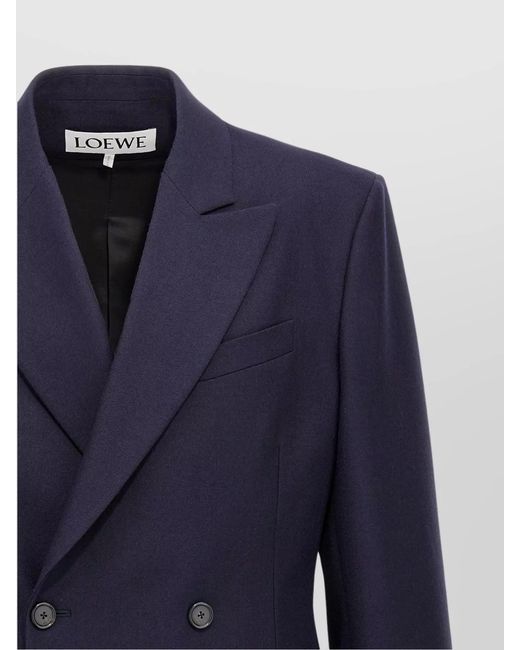 Loewe Blue Wool Double-Breasted Blazer for men