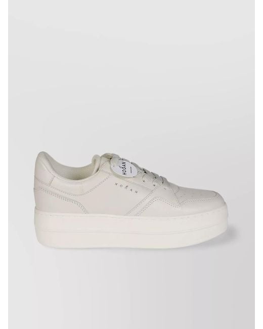 Hogan Natural Leather Low-Top Sneakers