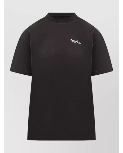 Off-White c/o Virgil Abloh Black Cotton Ribbed Crew-Neck Logo-Print T-Shirt