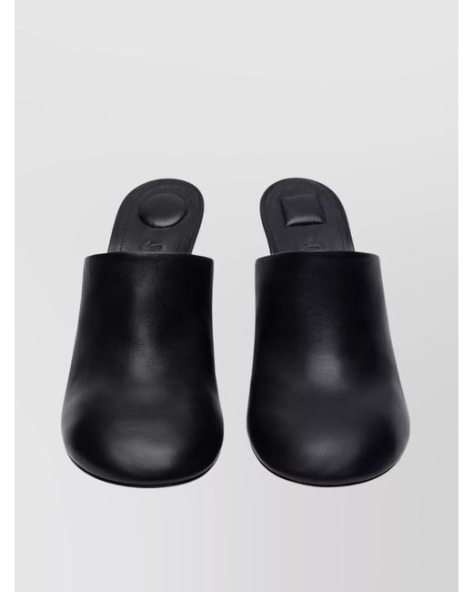 Jacquemus Black Leather High-Heel Mules